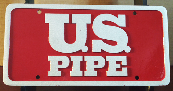 US PIPE Aluminum License Plate